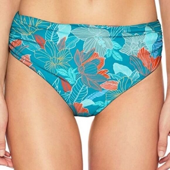 New with tags, Kenneth Cole, blue and orange, bathing suit bikini, bottoms small - Picture 1 of 8